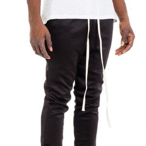 Men's Black Track Pants Fitted Joggers Drawstring Sweats Stretchy Sweatpants